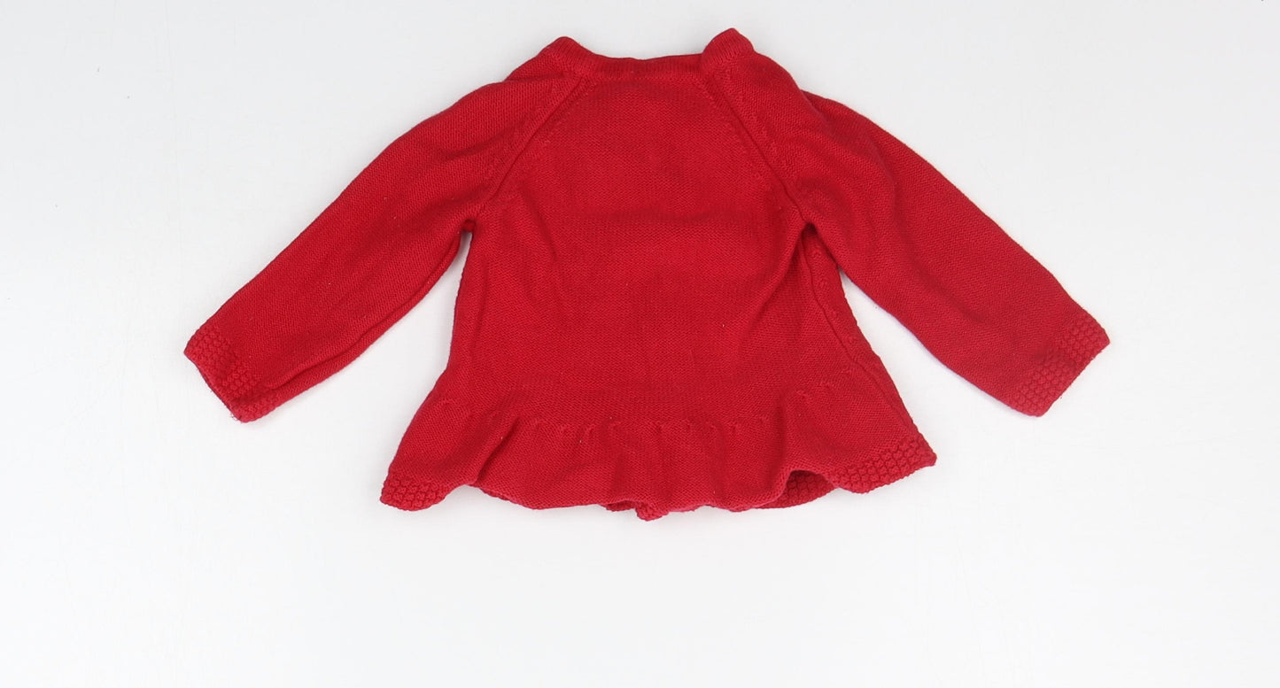Nutmeg Baby Red   Cardigan Jumper Size 3-6 Months