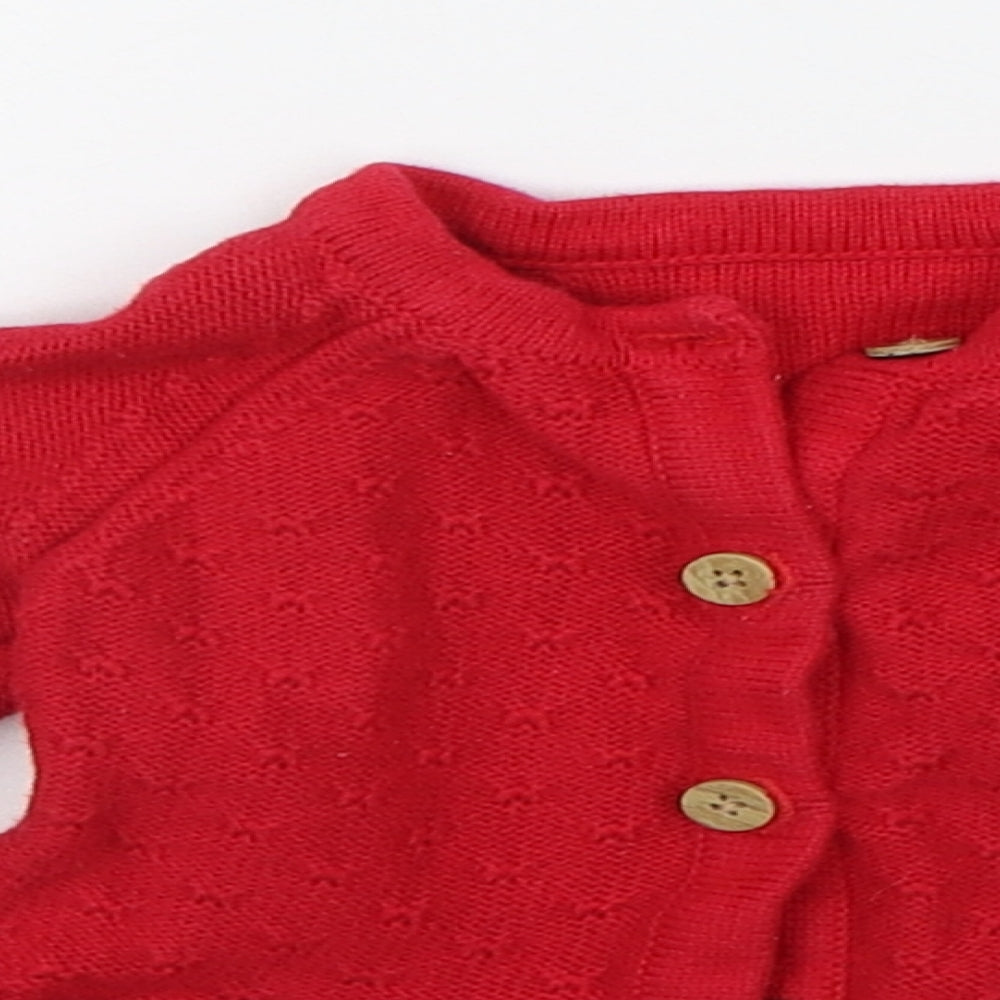 Nutmeg Baby Red   Cardigan Jumper Size 3-6 Months