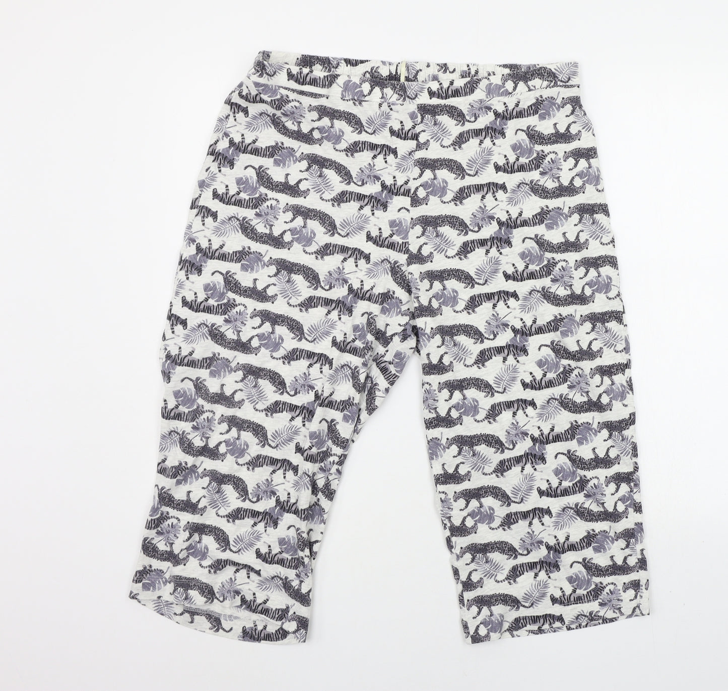 Marks and Spencer Womens Grey Geometric  Top Lounge Pants Size 18  - animal design