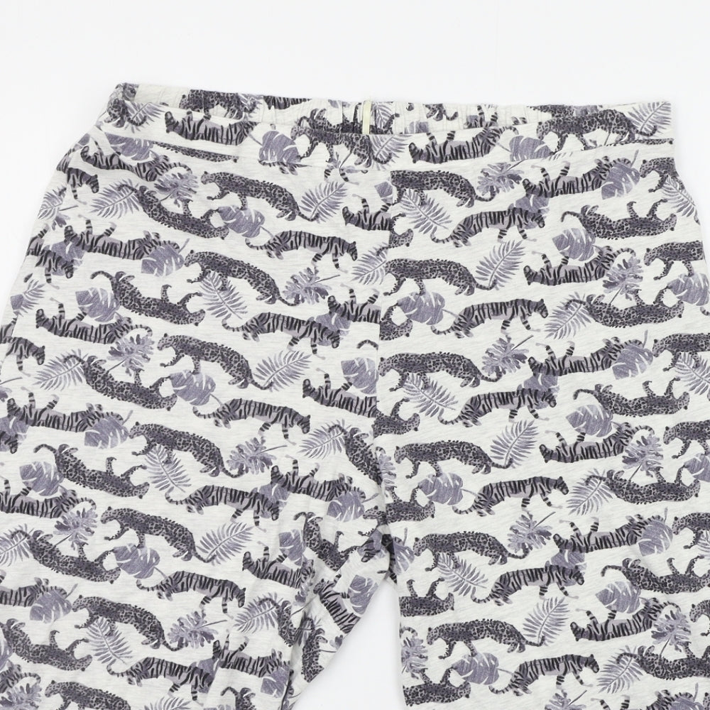 Marks and Spencer Womens Grey Geometric  Top Lounge Pants Size 18  - animal design