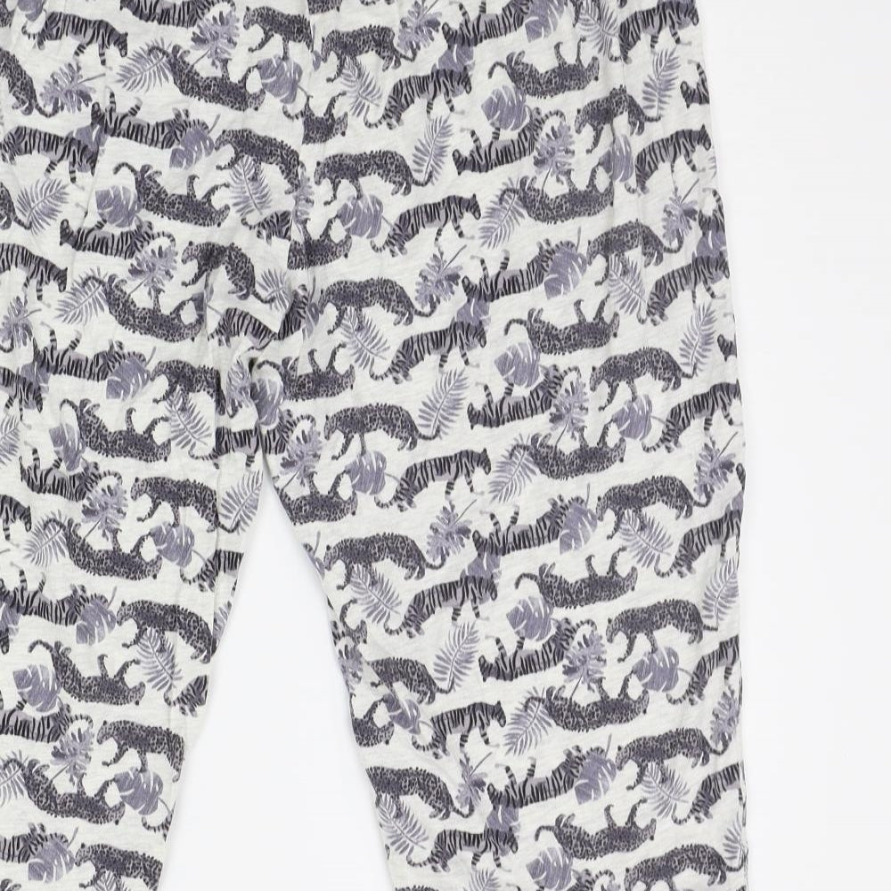 Marks and Spencer Womens Grey Geometric  Top Lounge Pants Size 18  - animal design