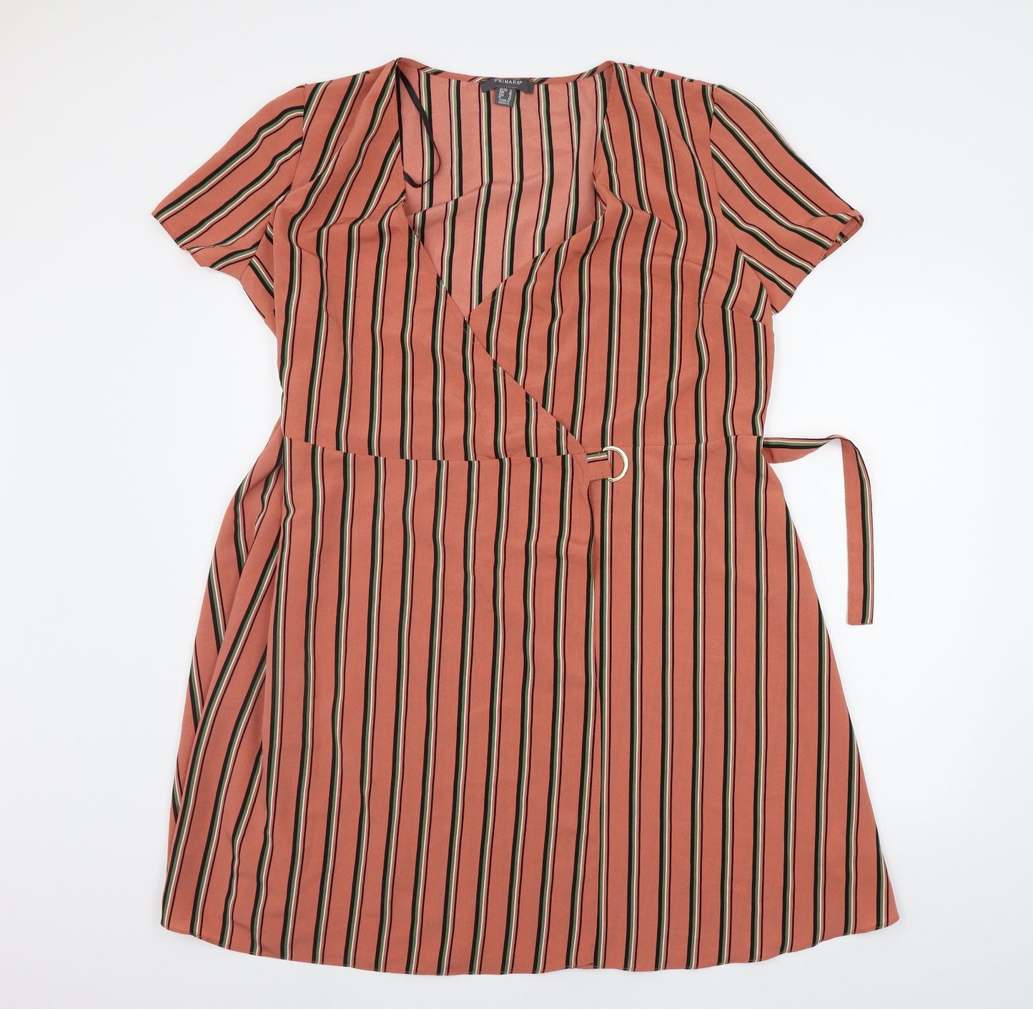 Primark Womens Orange Striped  A-Line  Size 20