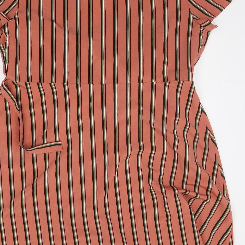 Primark Womens Orange Striped  A-Line  Size 20