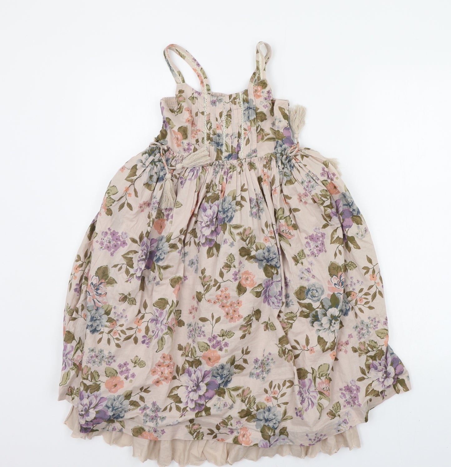 NEXT Girls Beige Floral  A-Line  Size 6 Years