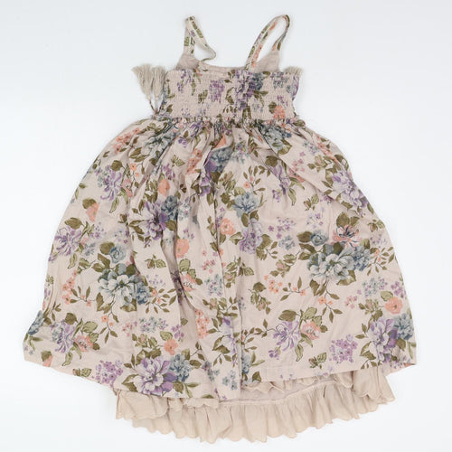 NEXT Girls Beige Floral  A-Line  Size 6 Years