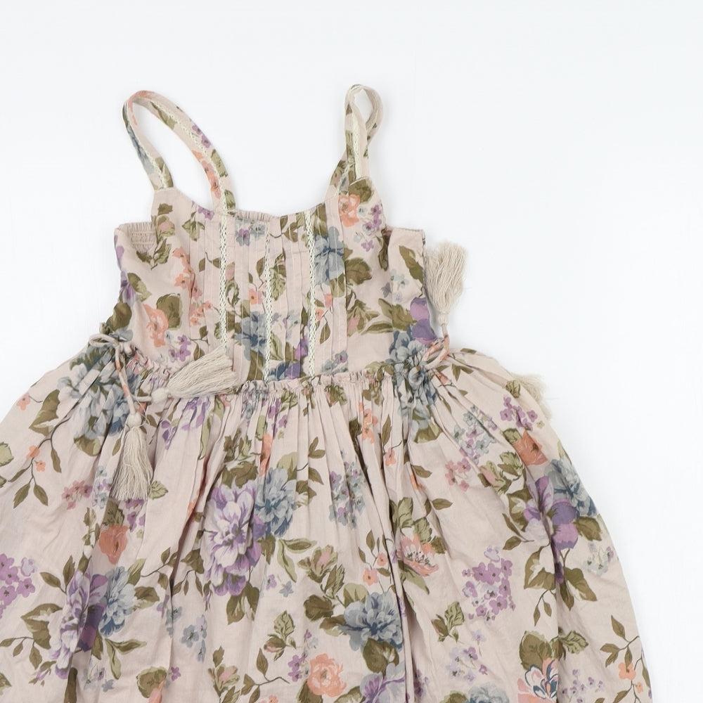 NEXT Girls Beige Floral  A-Line  Size 6 Years