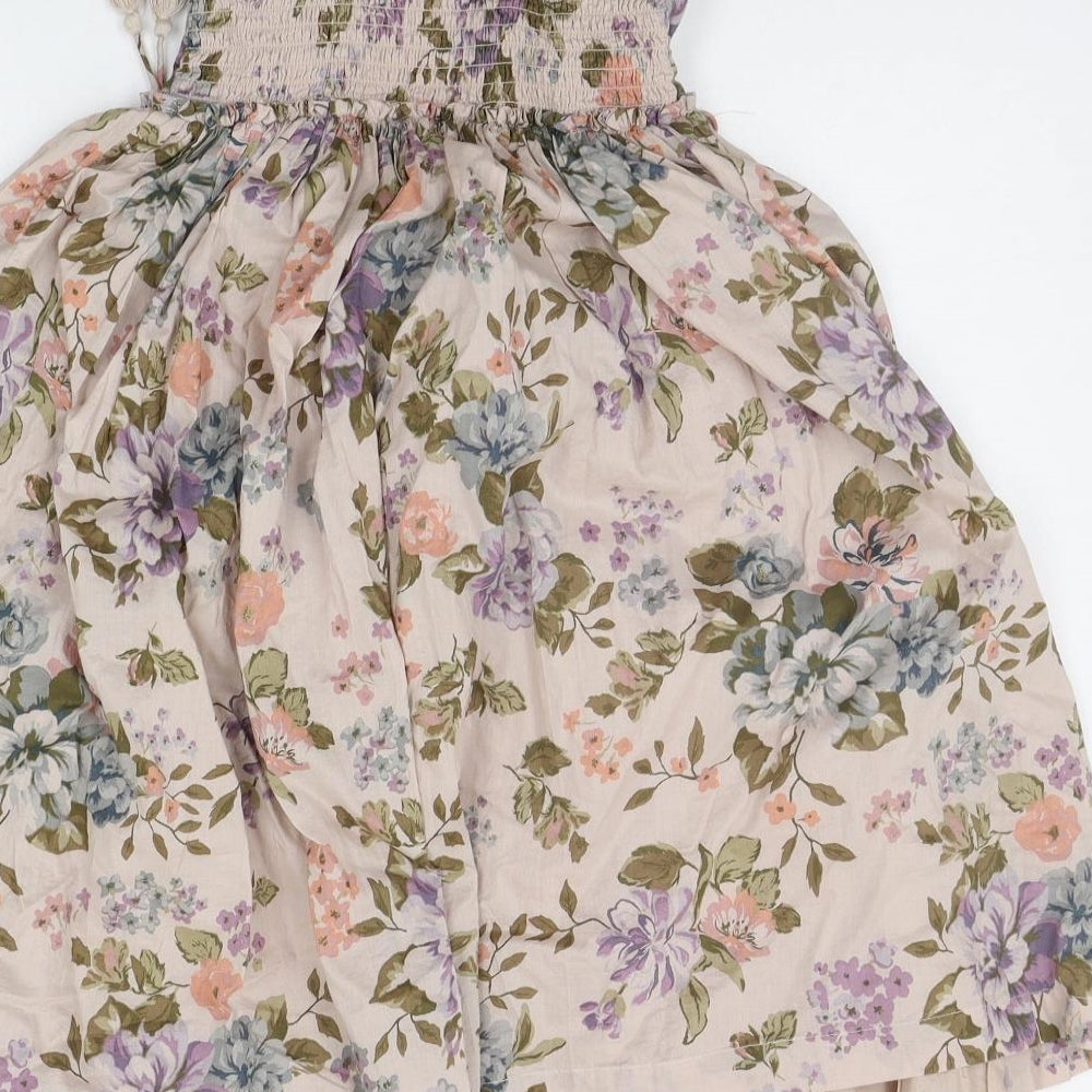NEXT Girls Beige Floral  A-Line  Size 6 Years