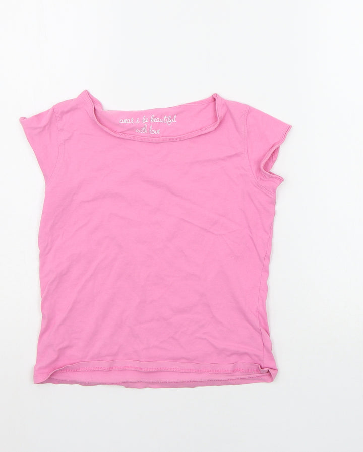 Marks and Spencer Girls Pink   Basic T-Shirt Size 9 Years