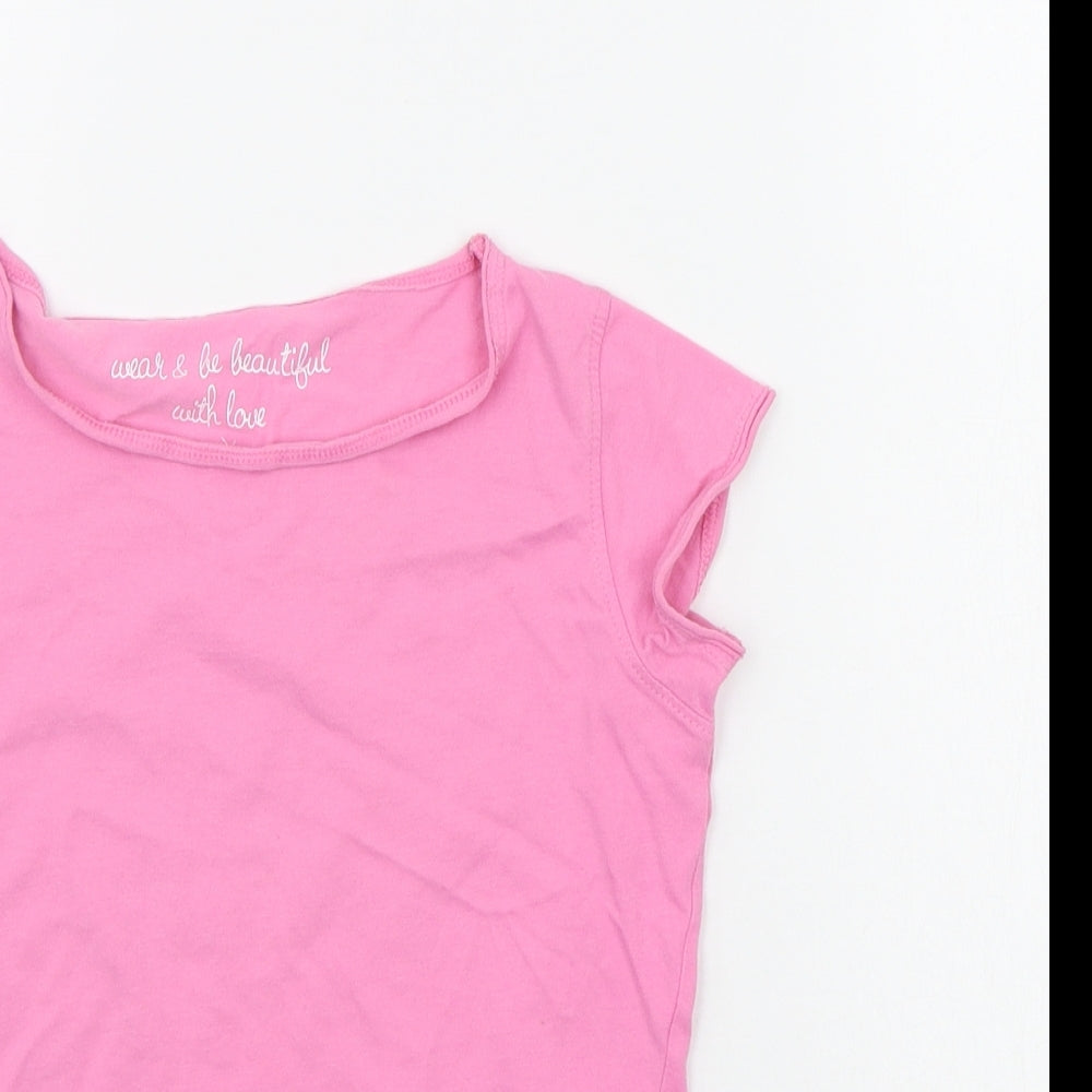 Marks and Spencer Girls Pink   Basic T-Shirt Size 9 Years
