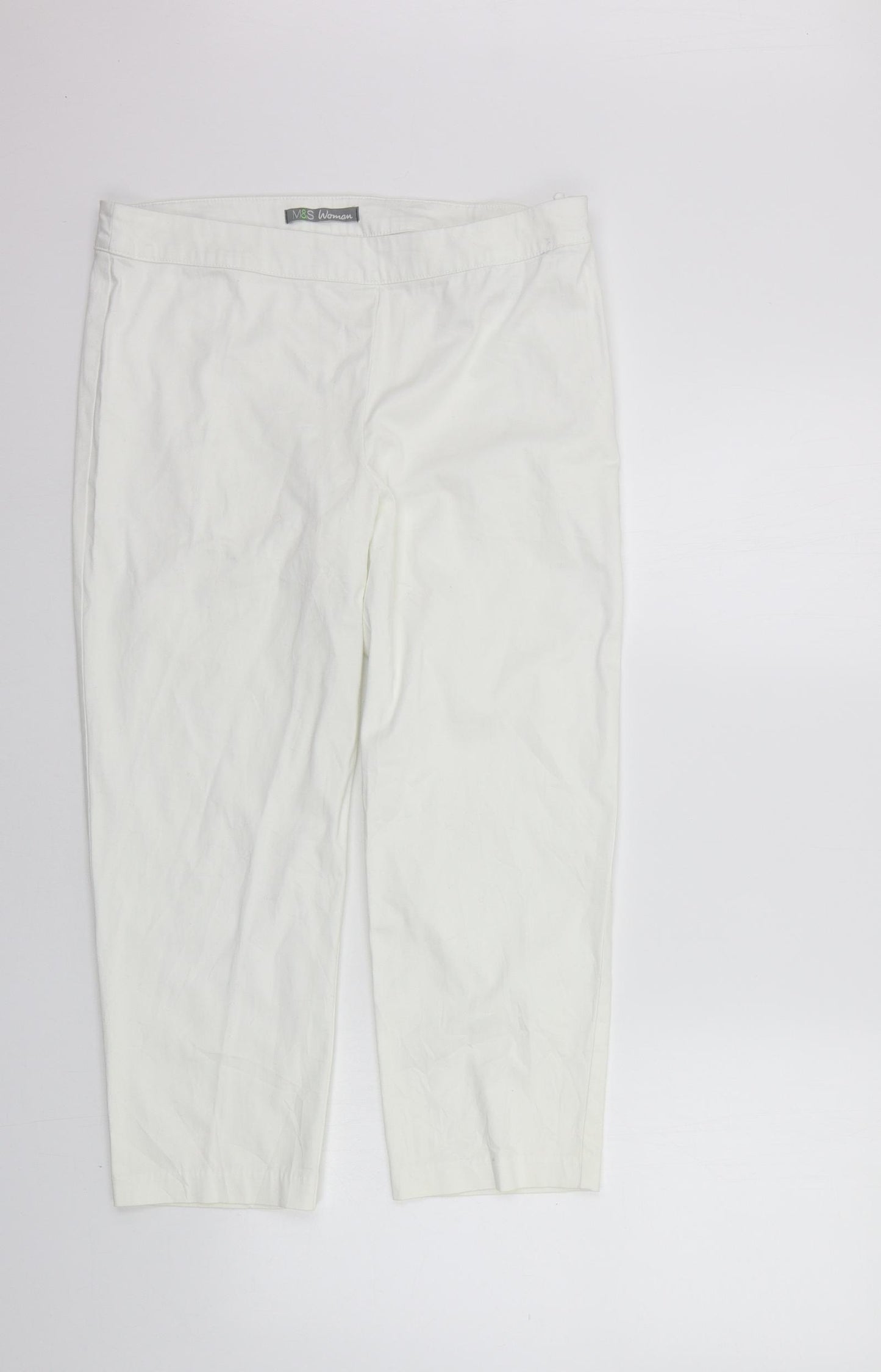 Marks and Spencer Womens White   Trousers  Size 12 L25 in