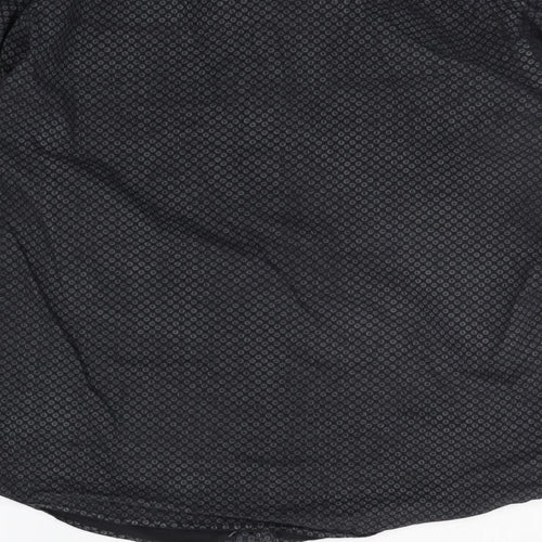 Hawkins & jenkins Mens Black Geometric   Button-Up Size 16.5