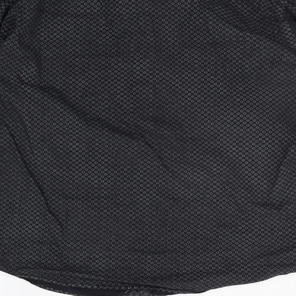 Hawkins & jenkins Mens Black Geometric   Button-Up Size 16.5