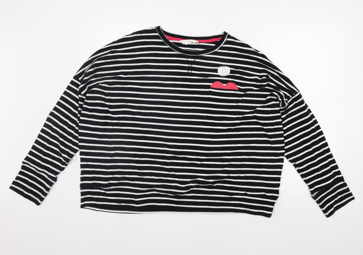 Marks and Spencer Womens Black Striped  Pullover Jumper Size 22