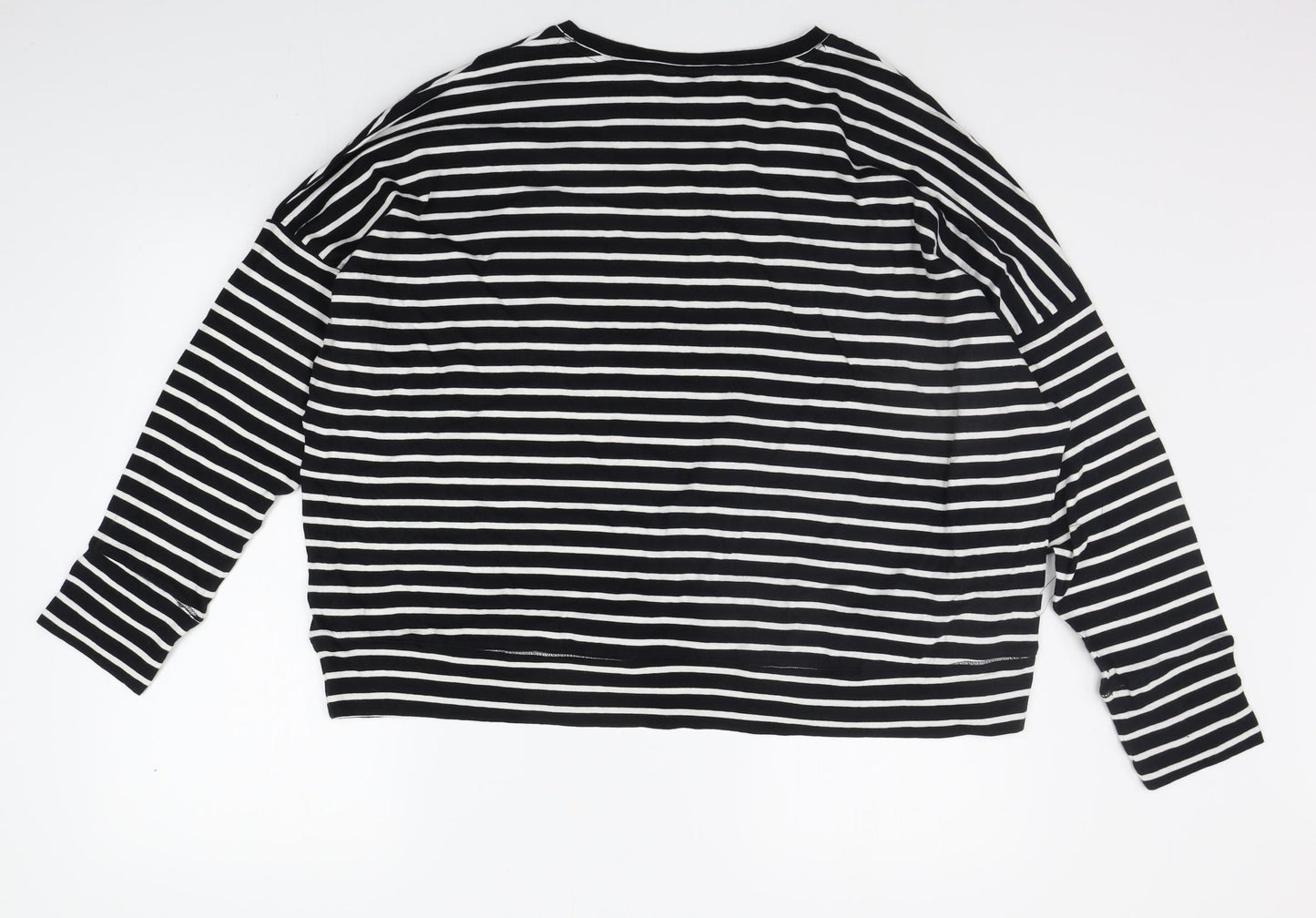 Marks and Spencer Womens Black Striped  Pullover Jumper Size 22