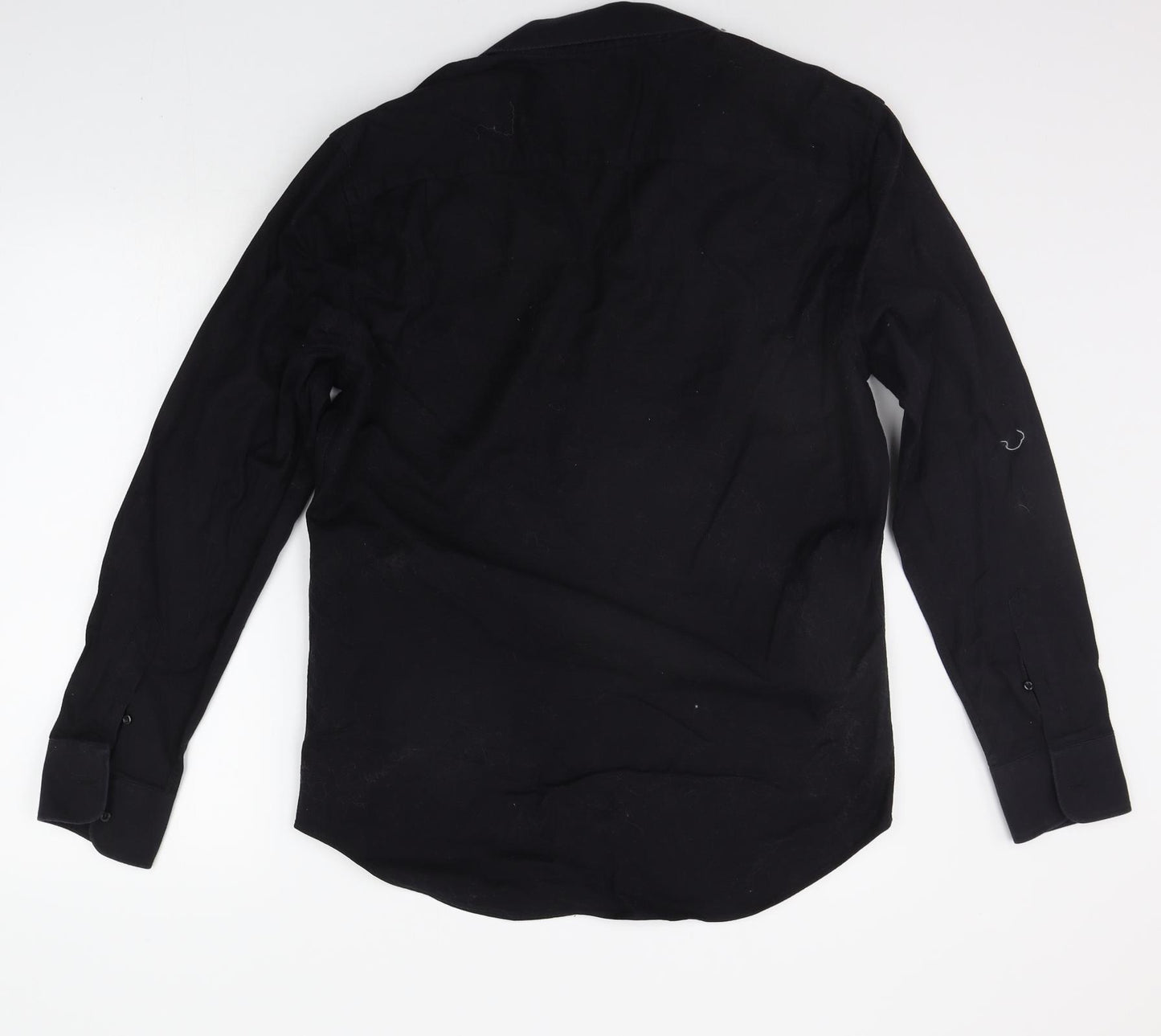 Emporio Armani Mens Black    Button-Up Size 16.5