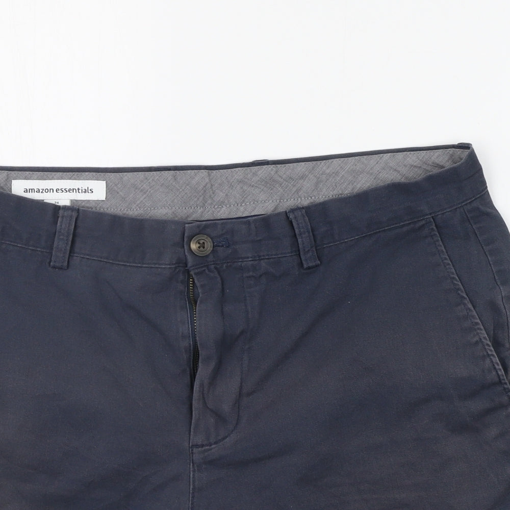 Amazon Mens Blue   Chino Shorts Size 34