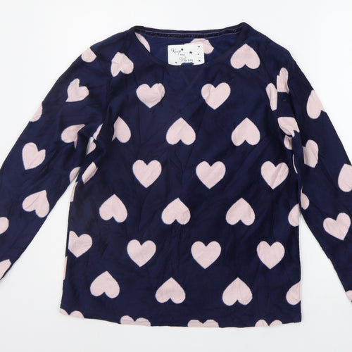 DEBNHAMS Womens Blue Geometric  Top Pyjama Top Size 8  - HEARTS