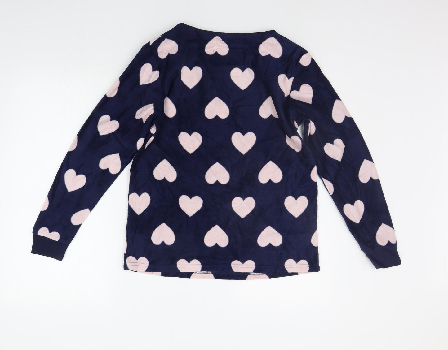 DEBNHAMS Womens Blue Geometric  Top Pyjama Top Size 8  - HEARTS