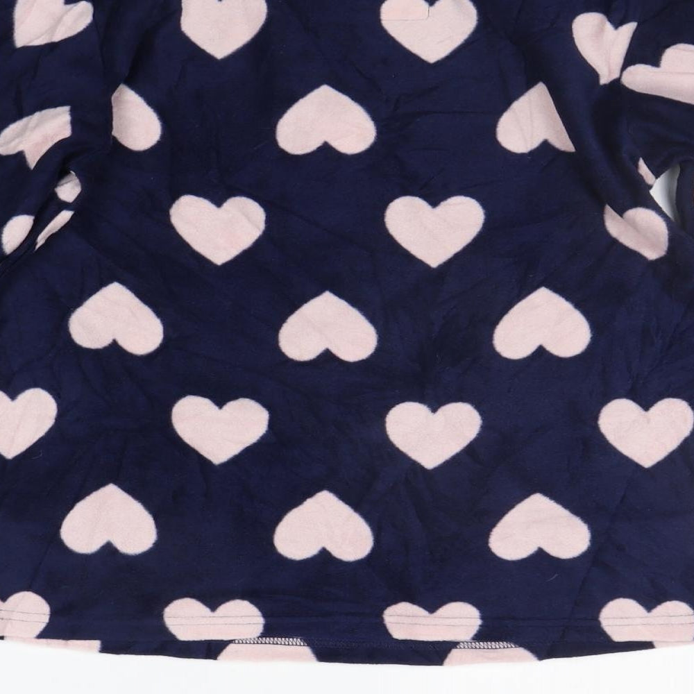 DEBNHAMS Womens Blue Geometric  Top Pyjama Top Size 8  - HEARTS