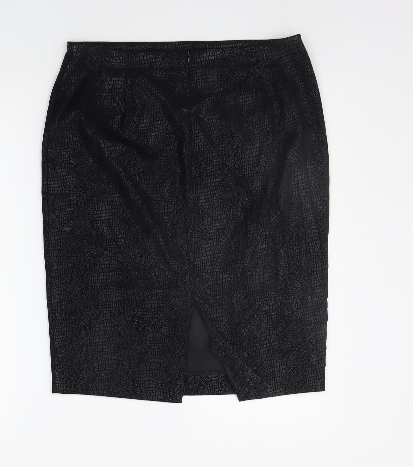 Wallis Womens Black   A-Line Skirt Size 12