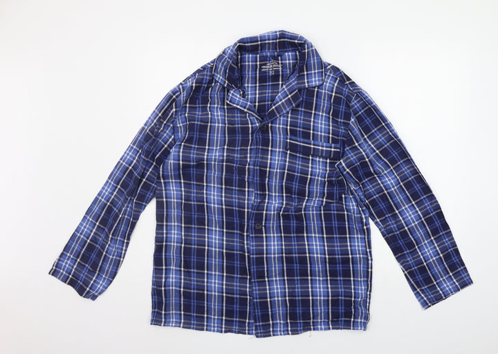 TU Mens Blue Check Button-Up Size S