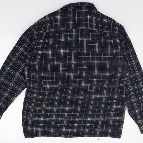 Champion Mens Blue Check   Button-Up Size 2XL
