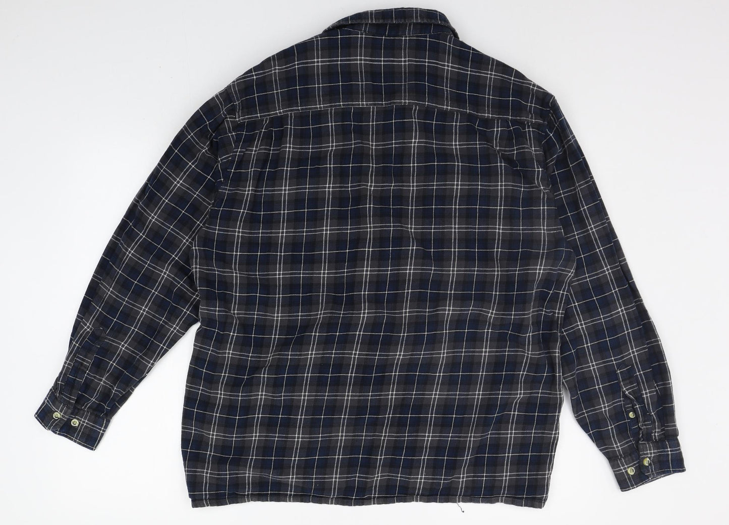 Champion Mens Blue Check   Button-Up Size 2XL