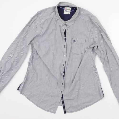 RESERVED Mens Blue Striped   Button-Up Size 14