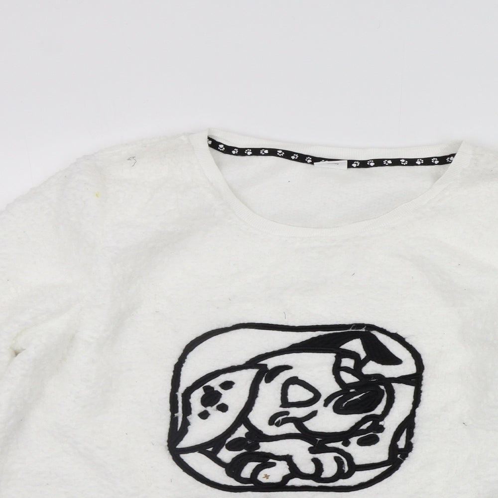 Disney Womens White Solid  Top Pyjama Top Size 16