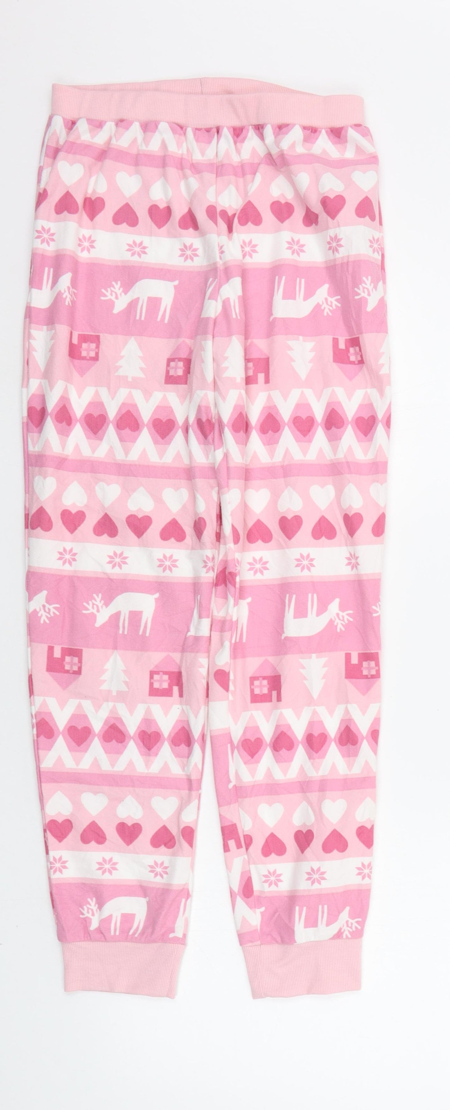 F&F Girls Pink Geometric  Top Lounge Pants Size 11-12 Years