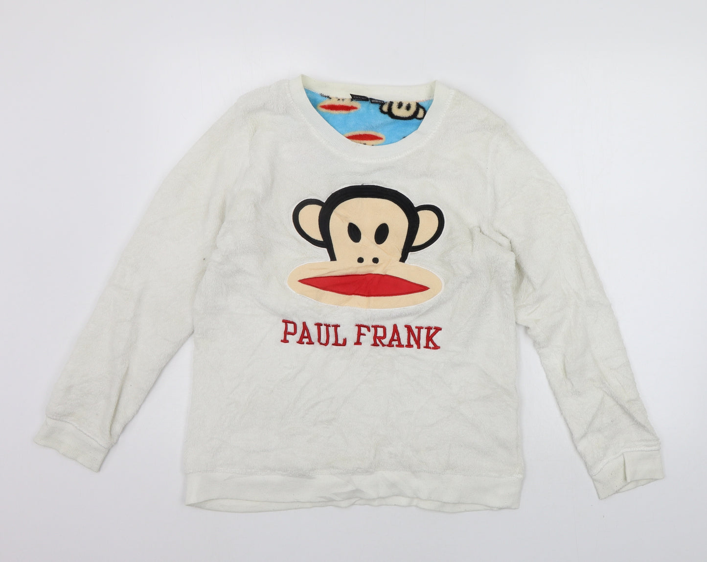 Paul Frank Womens White Solid  Top Pyjama Top Size S