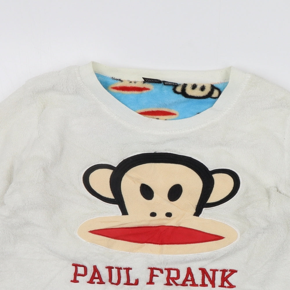 Paul Frank Womens White Solid  Top Pyjama Top Size S