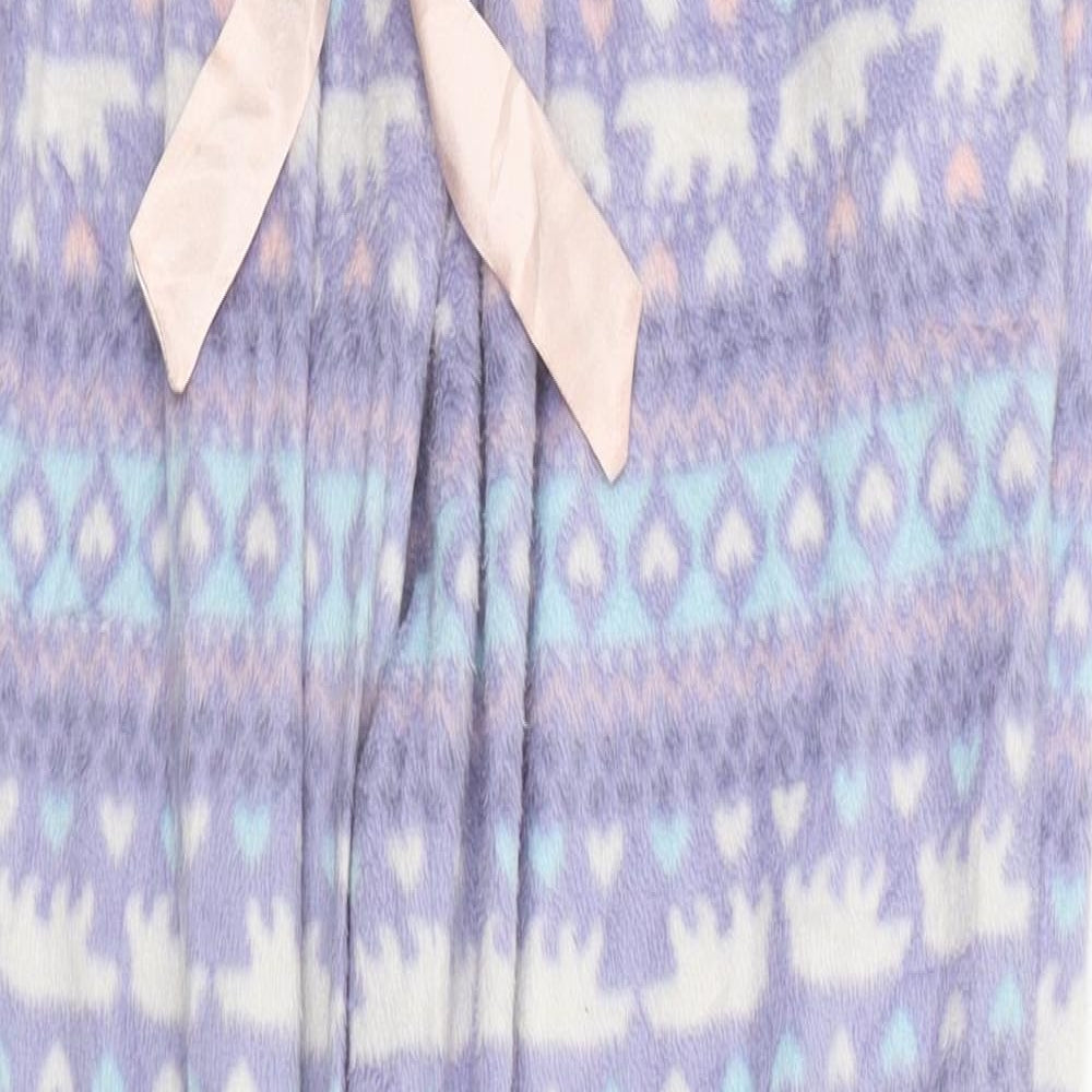 F&F Womens Purple Geometric  Top Pyjama Pants Size 12
