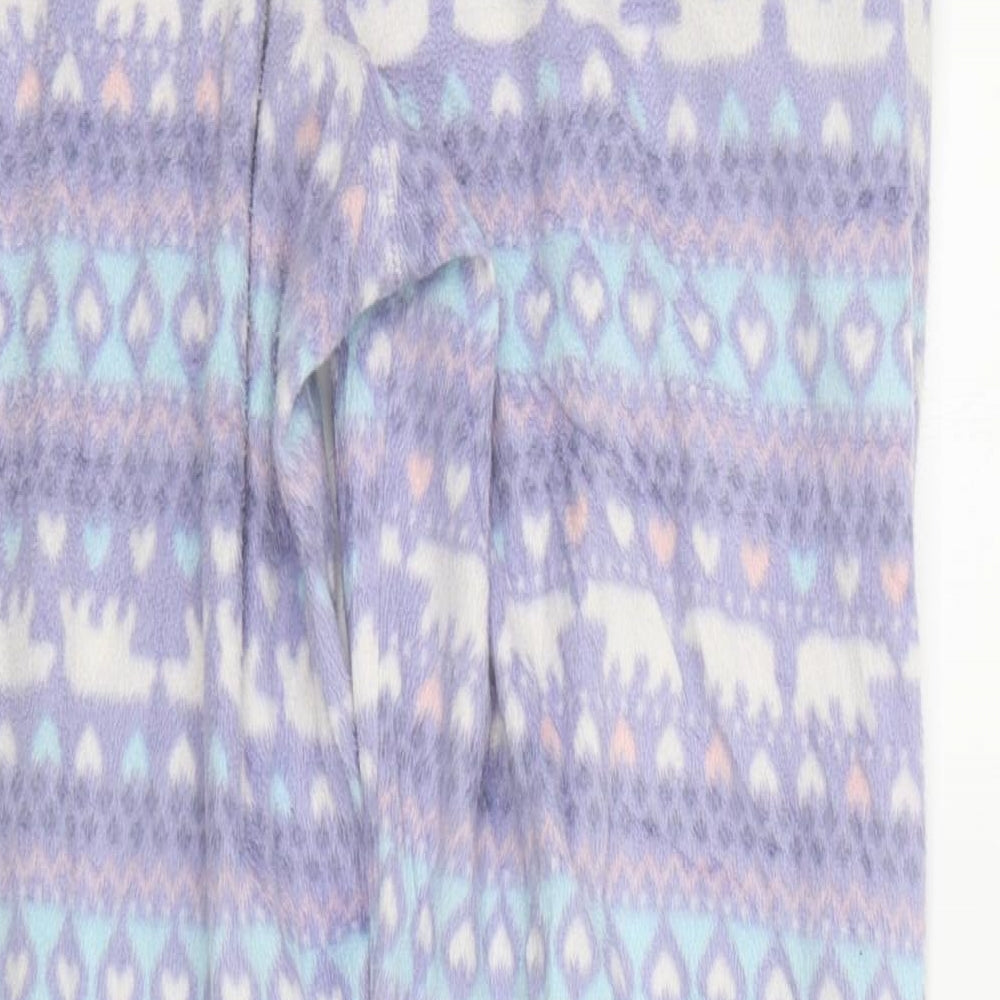 F&F Womens Purple Geometric  Top Pyjama Pants Size 12