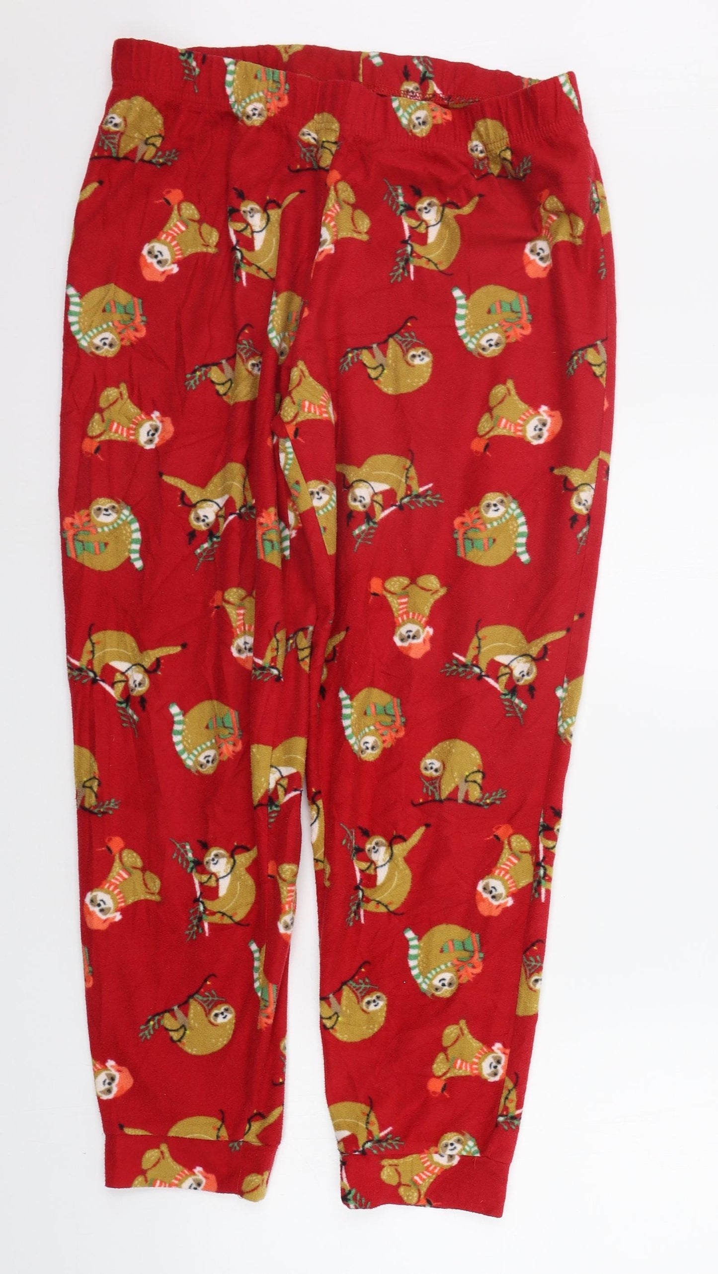 St Bernard Womens Purple Geometric  Top Pyjama Pants Size L  - sloth