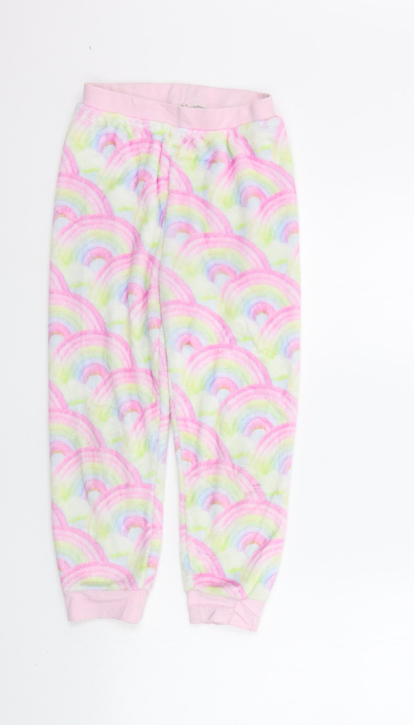 NEXT Girls Pink Geometric  Top Pyjama Pants Size 7 Years