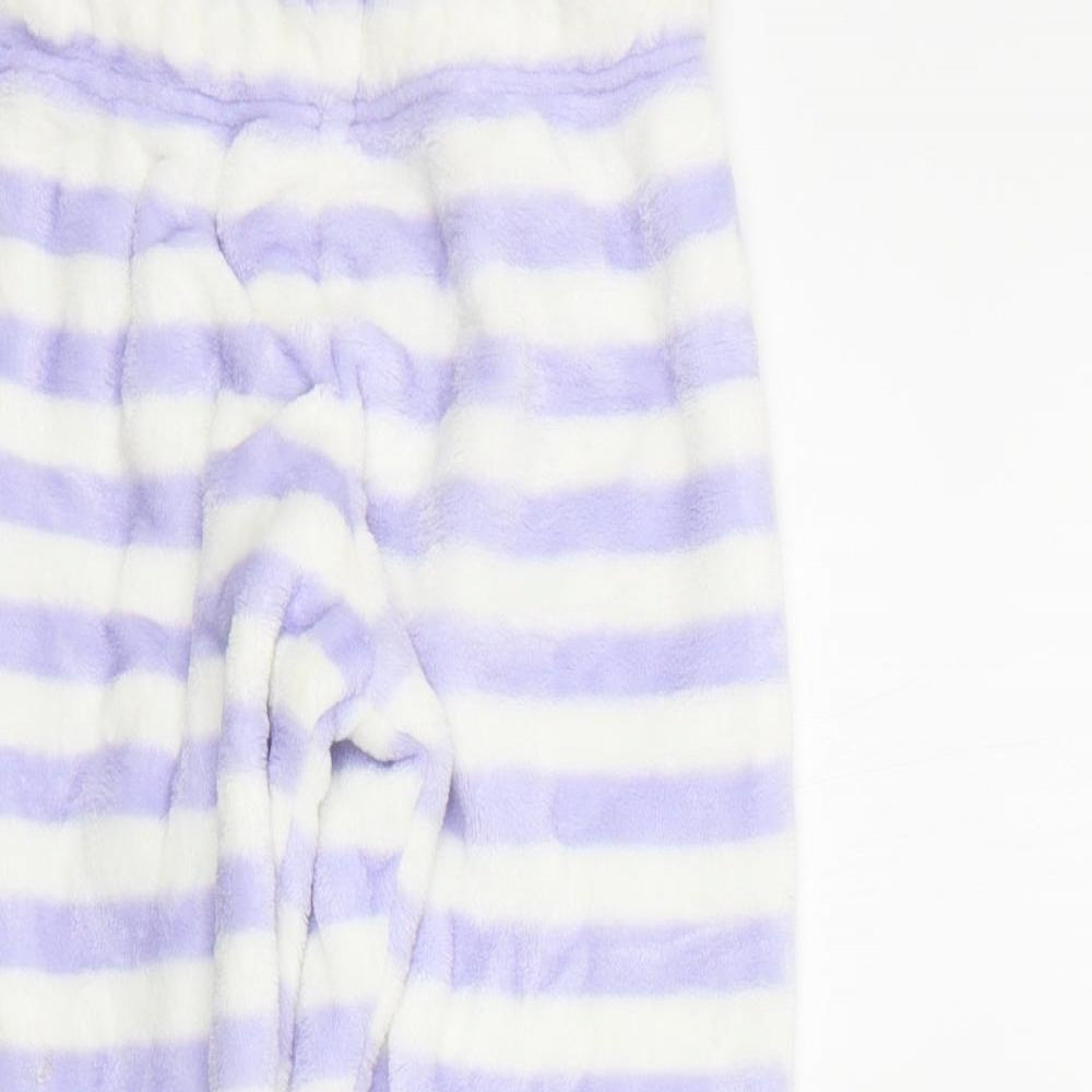 Marks and Spencer Girls Purple Striped  Top Pyjama Pants Size 7-8 Years
