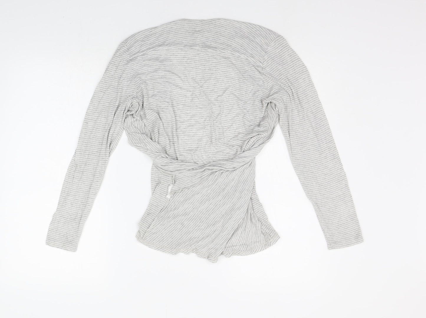L.K. Bennett  Womens Grey Striped  Basic T-Shirt Size S