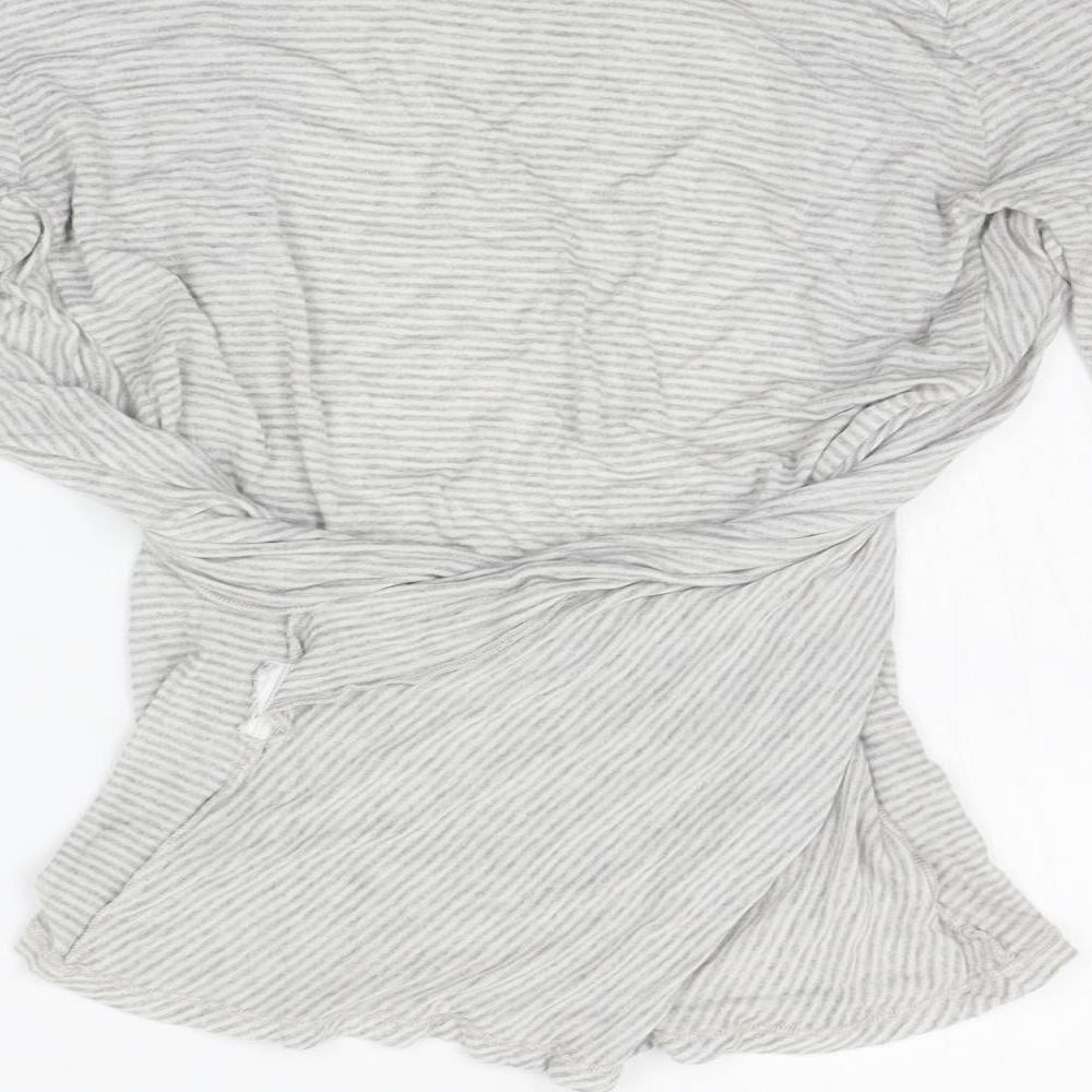 L.K. Bennett  Womens Grey Striped  Basic T-Shirt Size S
