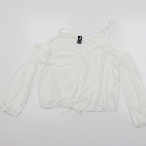 cuidado perro Womens White   Basic Blouse Size 14