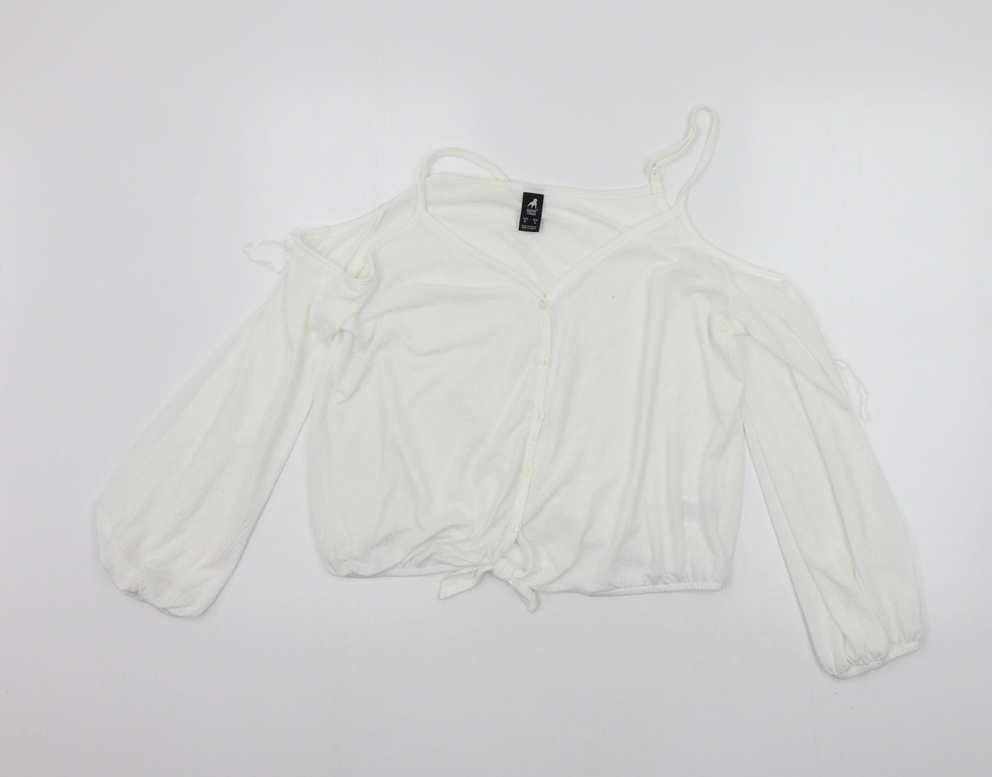 cuidado perro Womens White   Basic Blouse Size 14