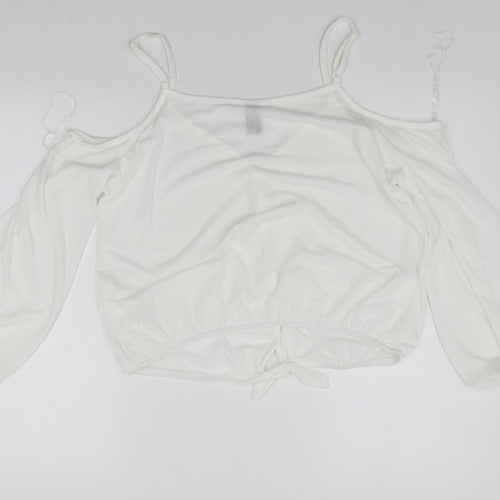 cuidado perro Womens White   Basic Blouse Size 14