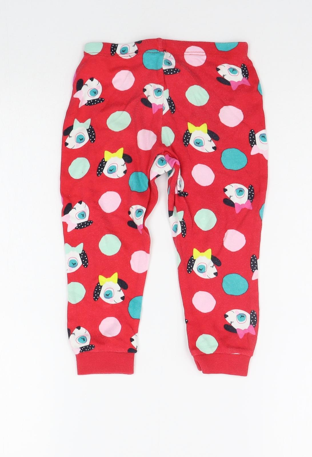 George Girls Red Geometric  Top Lounge Pants Size 2-3 Years