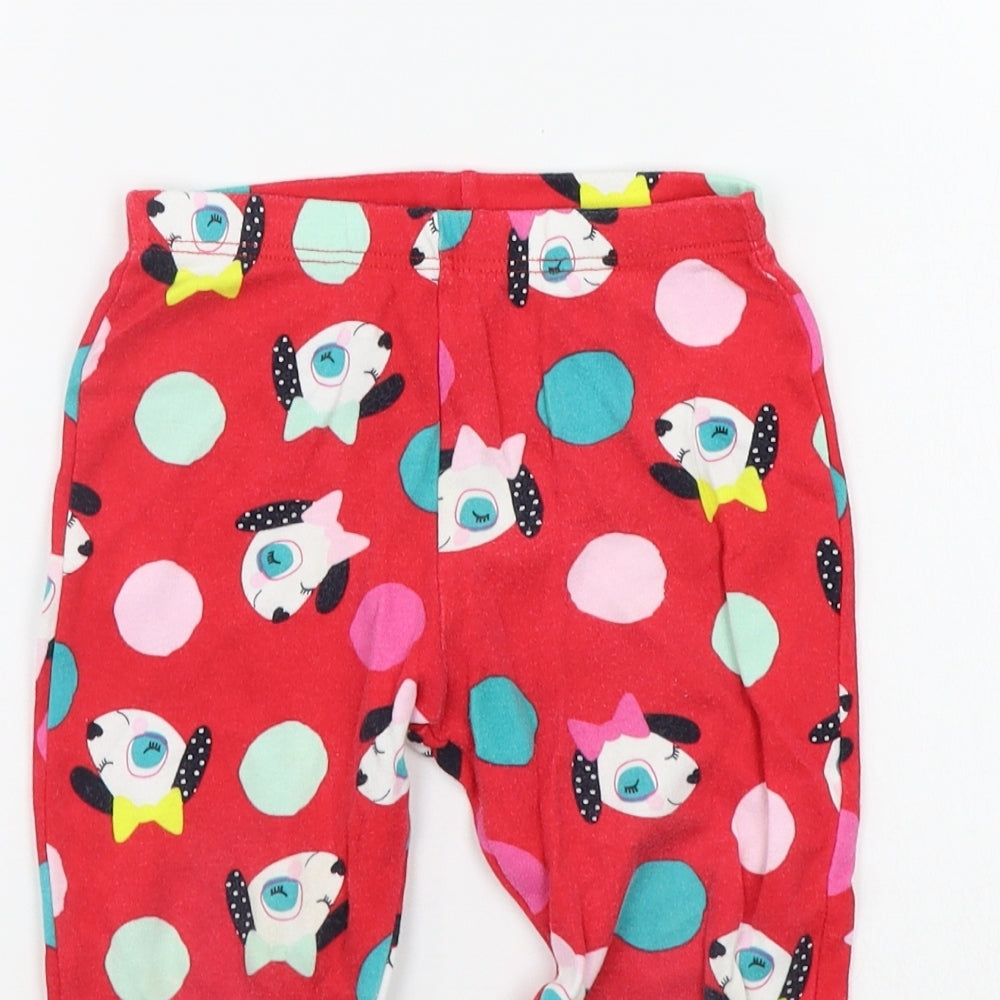George Girls Red Geometric  Top Lounge Pants Size 2-3 Years