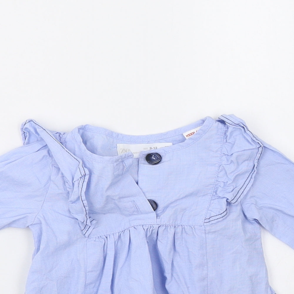 Zara Girls Blue   Pullover Jumper Size 9-12 Months