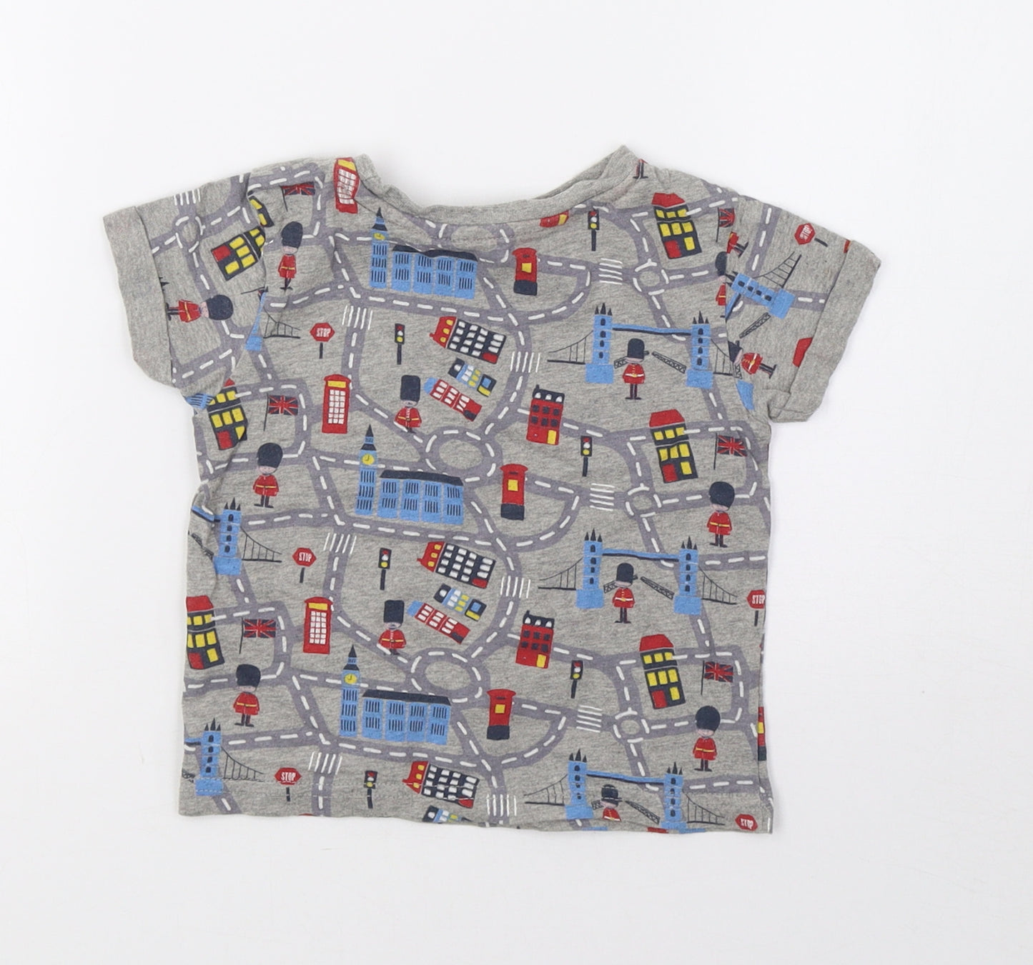 George Boys Grey Polka Dot  Basic T-Shirt Size 2 Years