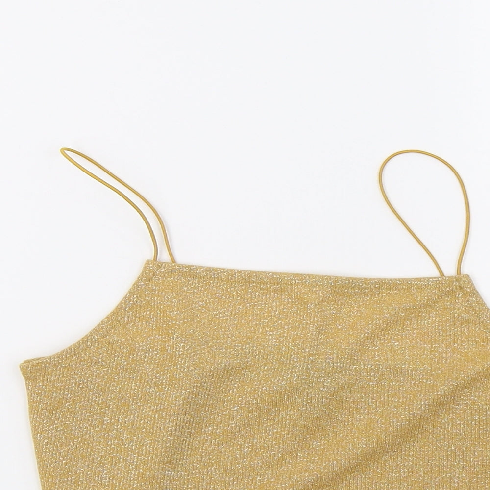 newlook Womens Gold   Cropped T-Shirt Size 10