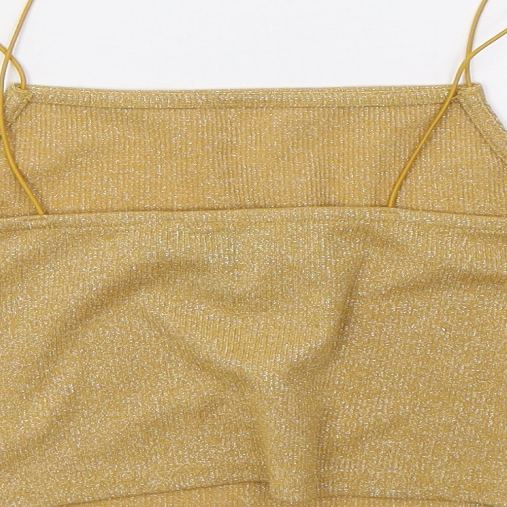 newlook Womens Gold   Cropped T-Shirt Size 10