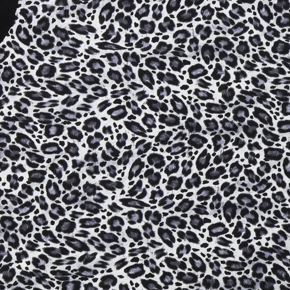 saisnburys Womens Black Animal Print  Pullover Sweatshirt Size 18