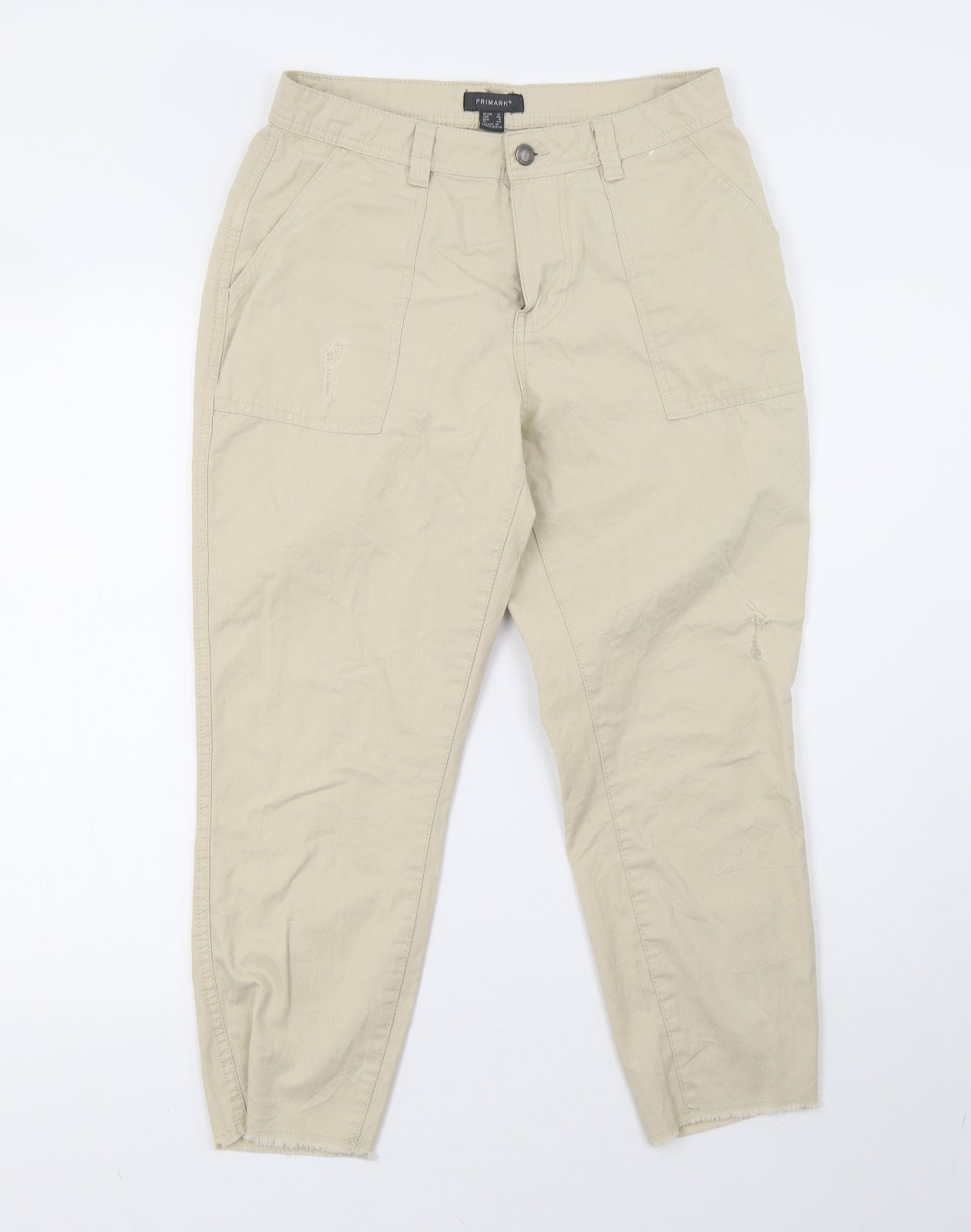 Primark Womens Beige   Cargo Trousers Size 12 L25 in - cropped